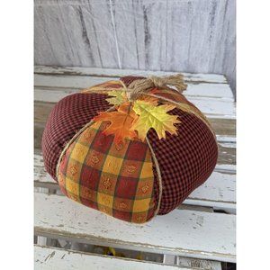 Plaid fall pumpkin country art folk decor home Tha